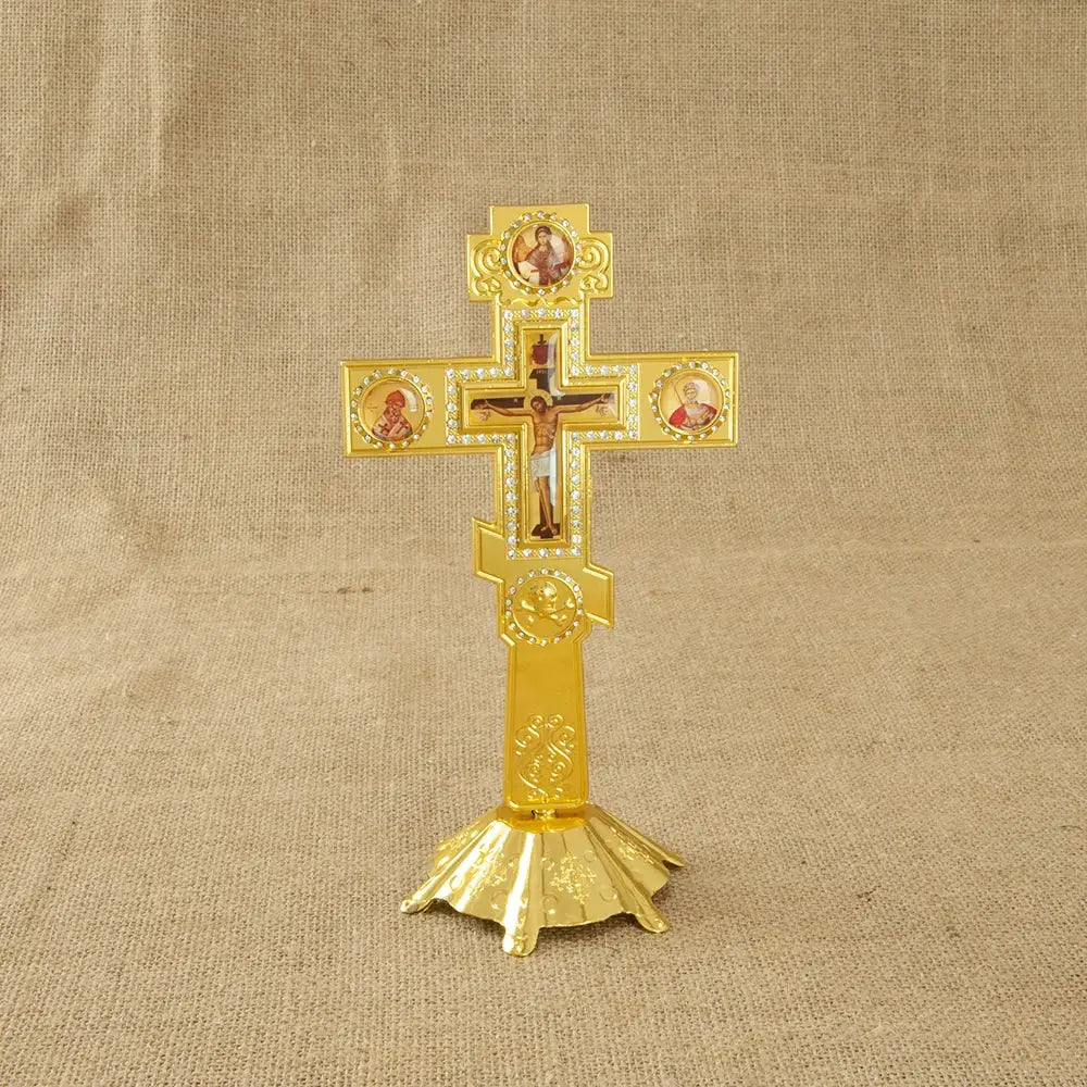 Orthodox Blessing Cross | Polished Gold Finish | PriceLows™
