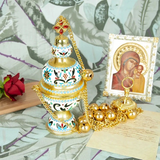 Orthodox Censer | Gold Plated Enamel | PriceLows™
