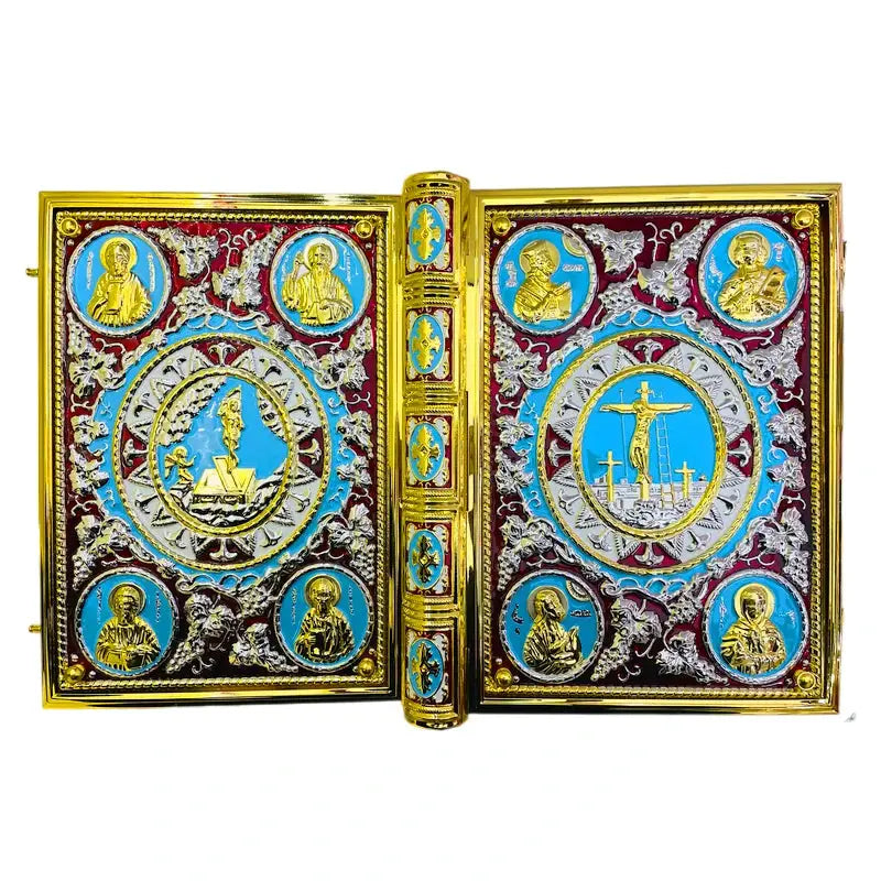 Orthodox Gospel Book Cover | Gilded Red Rhinestones | PriceLows™