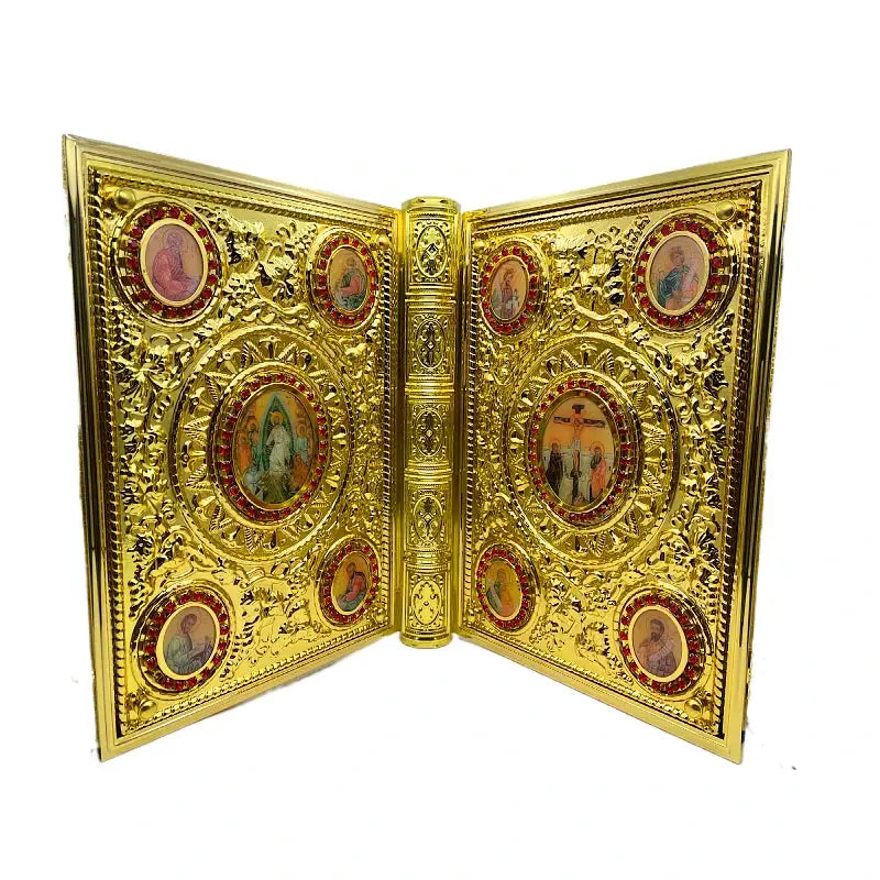 Orthodox Gospel Book Cover | Gilded Red Rhinestones | PriceLows™