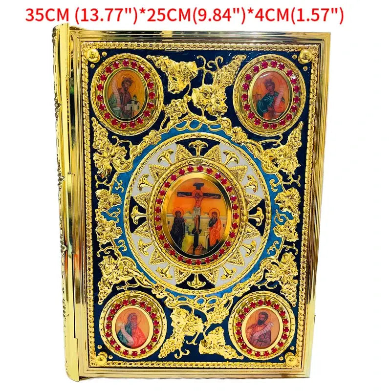 Orthodox Gospel Book Cover | Gilded Red Rhinestones | PriceLows™