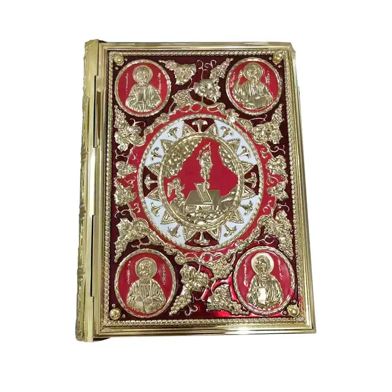 Orthodox Gospel Book Cover | Gilded Red Rhinestones | PriceLows™