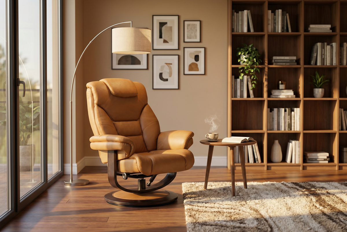 Contemporary Euro Recliner | Plush Cushioning | With Ottoman