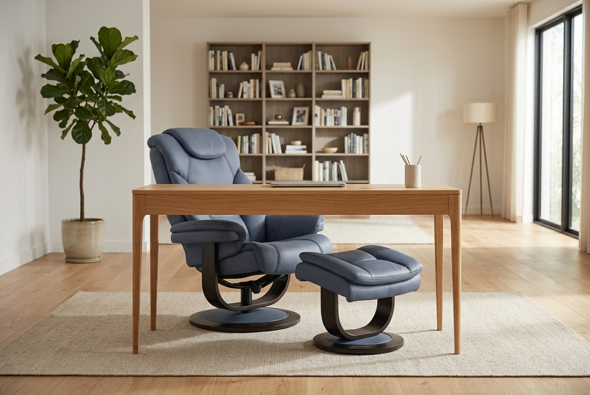 Contemporary Euro Recliner | Plush Cushioning | With Ottoman