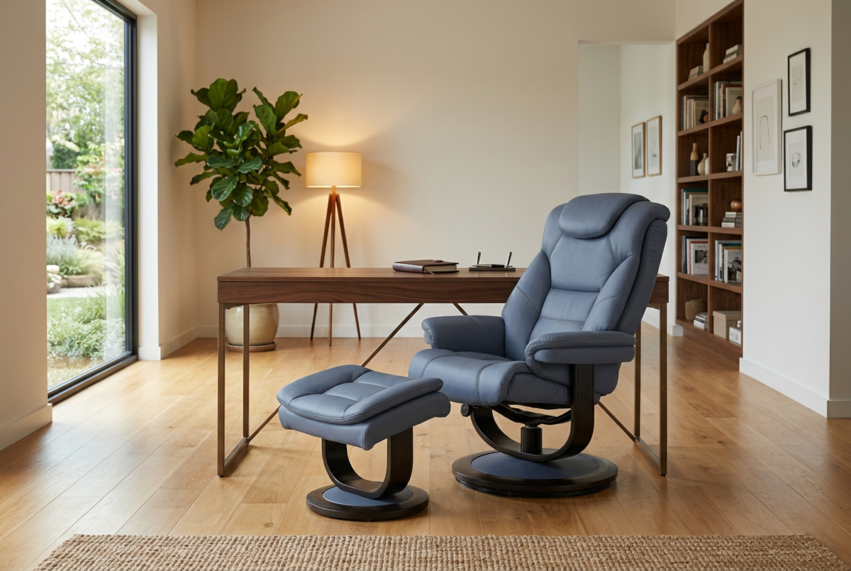 Contemporary Euro Recliner | Plush Cushioning | With Ottoman
