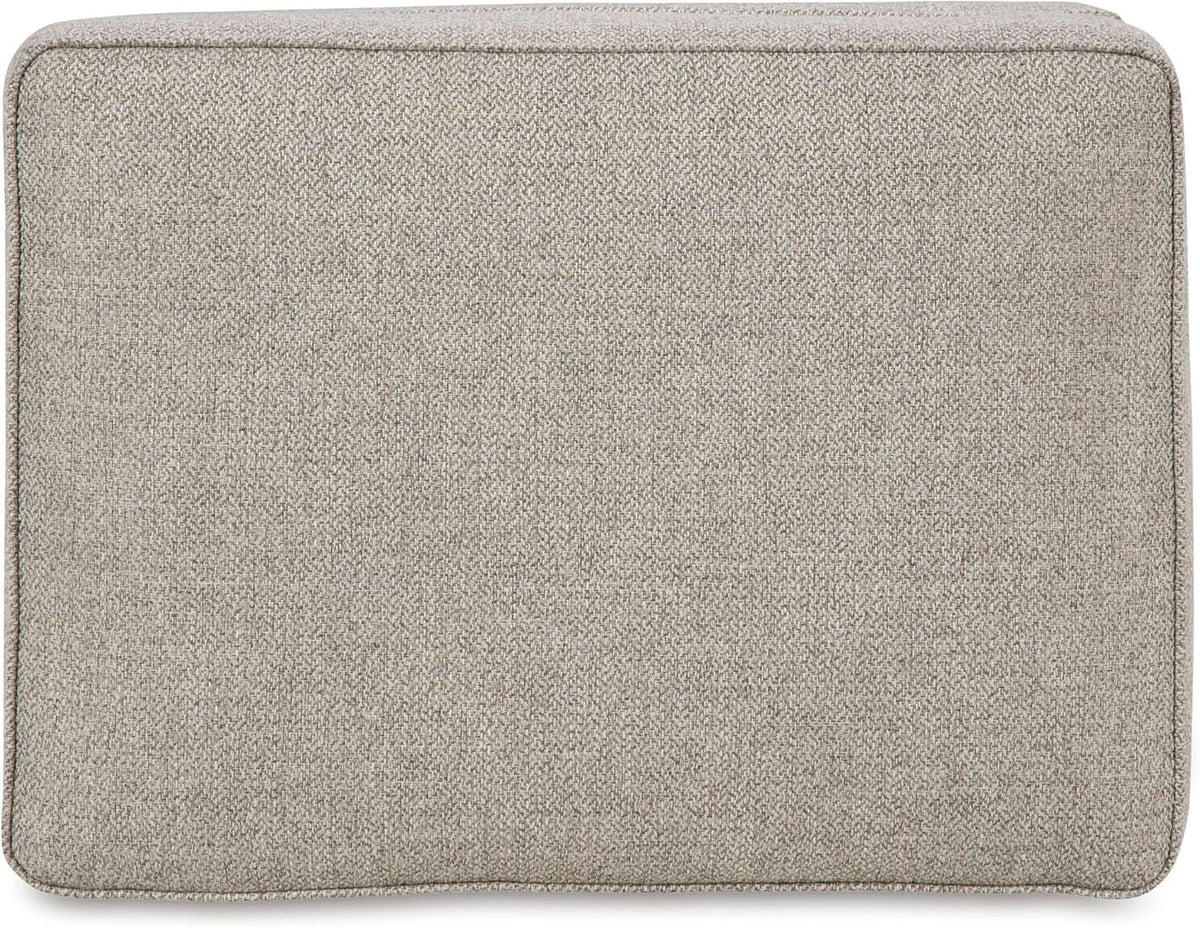 Rectangular Upholstered Ottoman Light Brown Bun Legs from PriceLows™