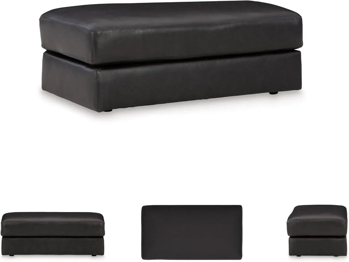 Contemporary Black Cushioned Rectangular Ottoman Finish from PriceLows™