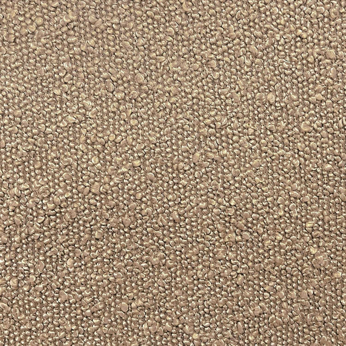 Luna Modern Round Ottoman in Brown Boucle, 22 Inches from PriceLows™