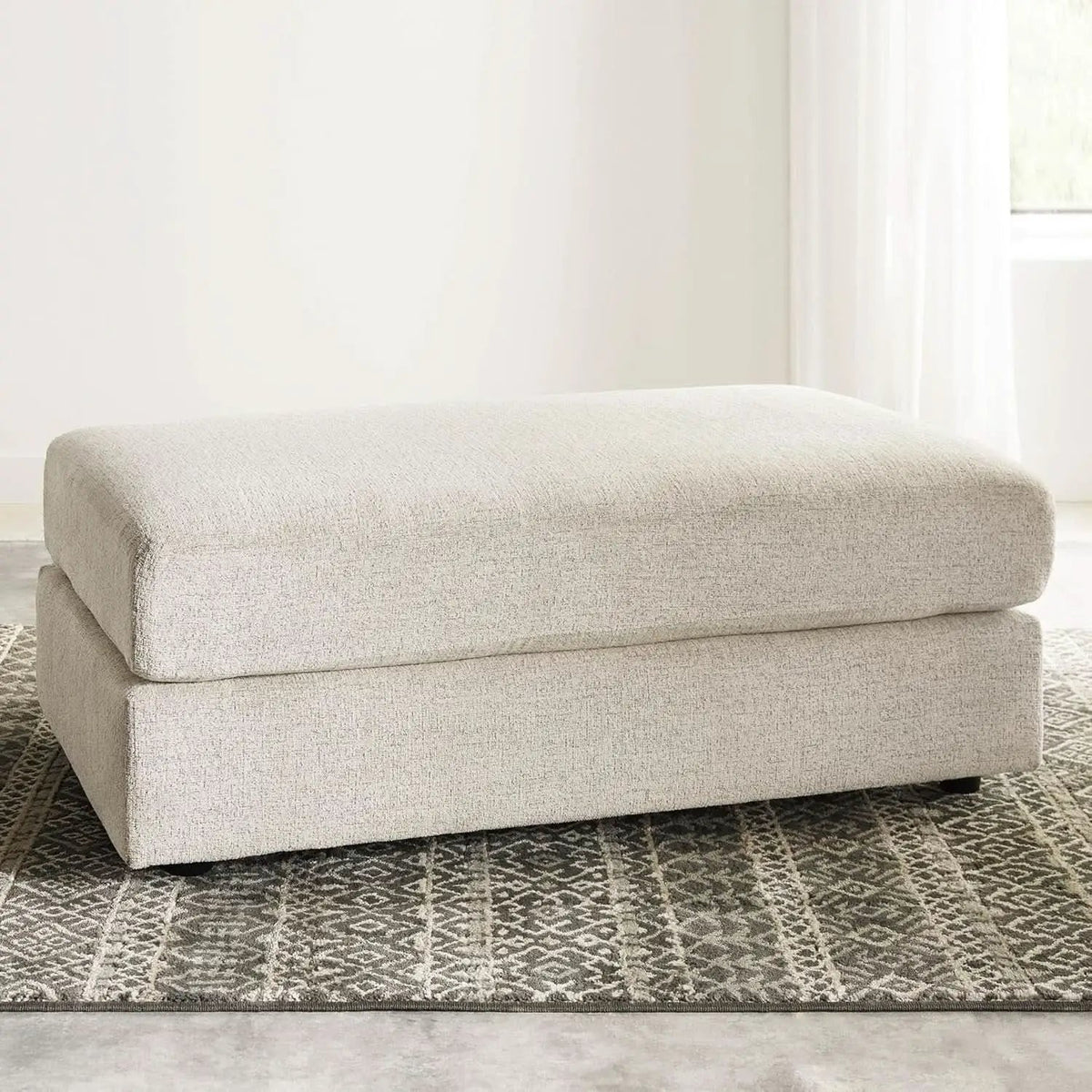 Soletren Oversized Ottoman Off White Modern Furniture from PriceLows™
