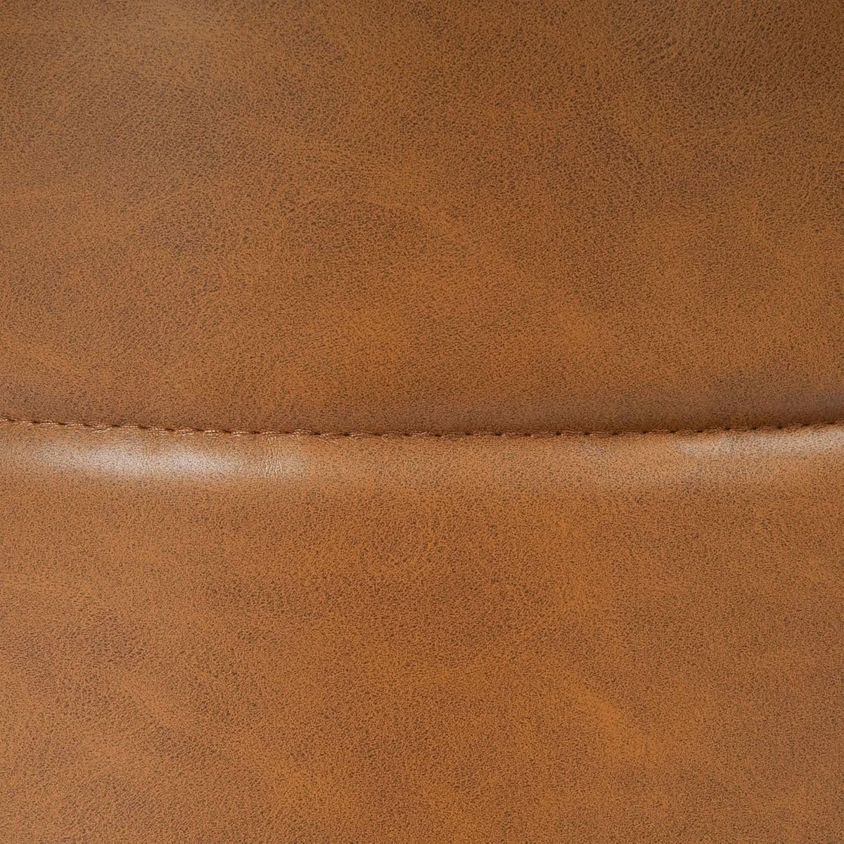 Round Upholstered Faux Leather Ottoman Footrest Camel from PriceLows™