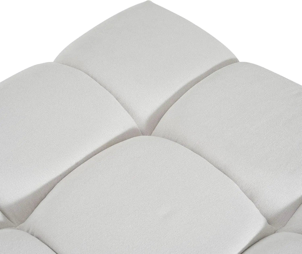 Square White Upholstered Ottoman Featuring Dense Foam from PriceLows™