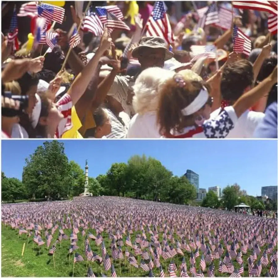 12 Pcs 12x18 Inch American Flags for Outside, 250th Anniversary USA Stick Flag with Handheld and Grounded Multi-Purpose Flagpol from PriceLows™
