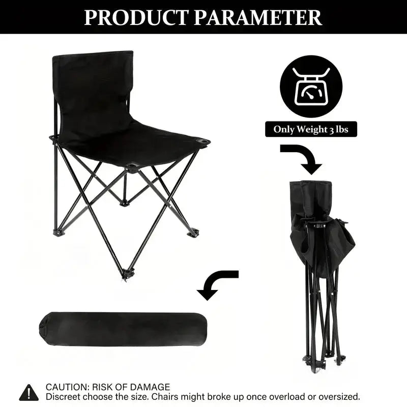 Outdoor Foldable Chair | Oxford Cloth Seat | Side Pocket | 12x60cm from PriceLows™