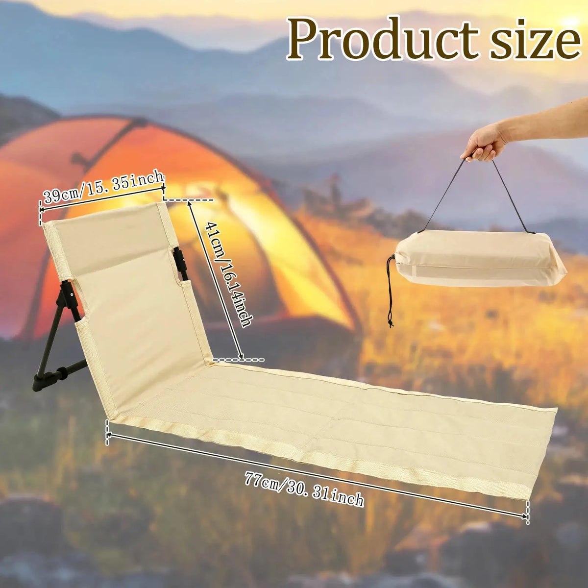 Outdoor Folding Camping Chair | Foldable | Backrest Cushion | One Size from PriceLows™