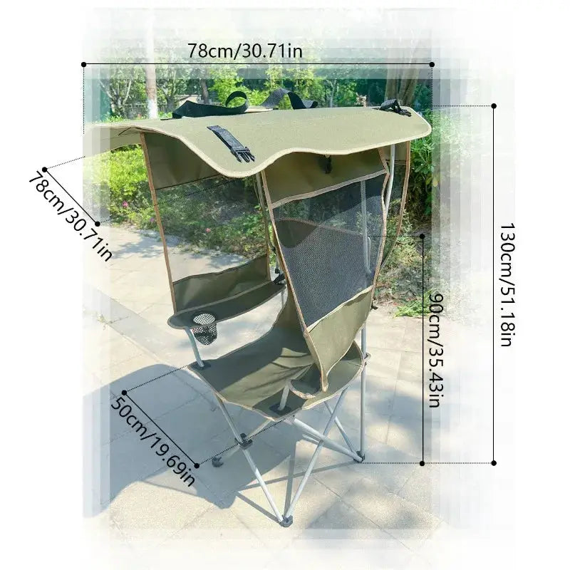 Outdoor Folding Chair | Sunshade Canopy | Iron Frame from PriceLows™