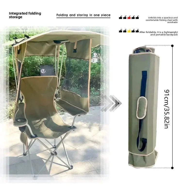 Outdoor Folding Chair | Sunshade Canopy | Iron Frame from PriceLows™