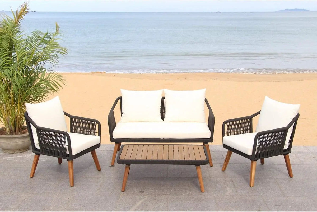 Outdoor Patio 4 Piece Eucalyptus Rope Furniture Set from PriceLows™