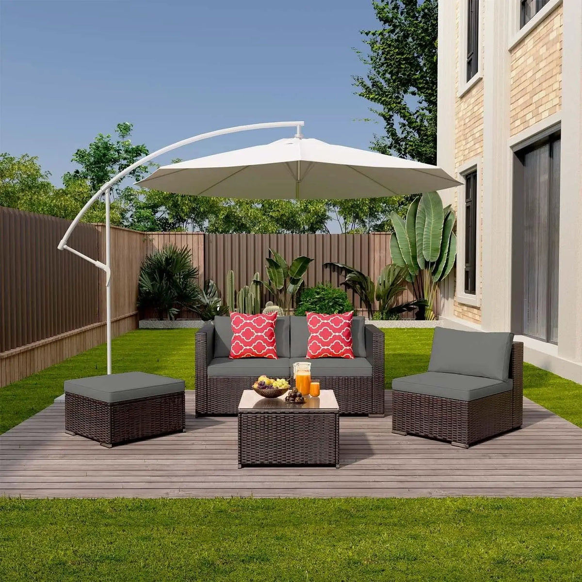 Outdoor Patio Conversation Set All Weather Gray Sectional from PriceLows™