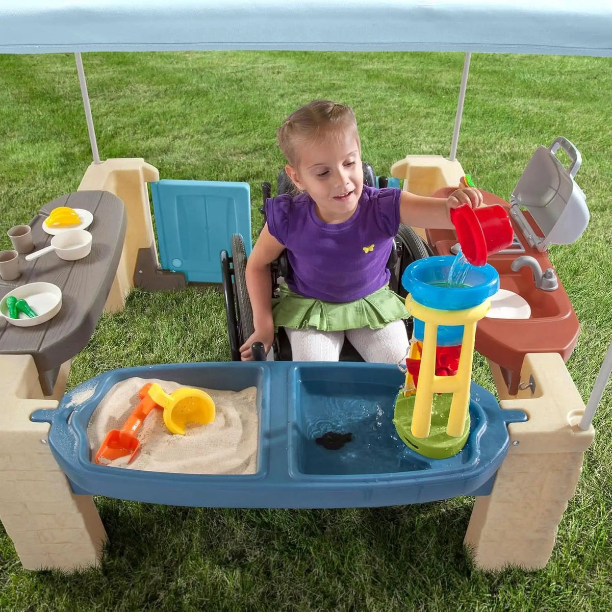 Outdoor Patio Playset With 60Inch Canopy Playhouse from PriceLows™