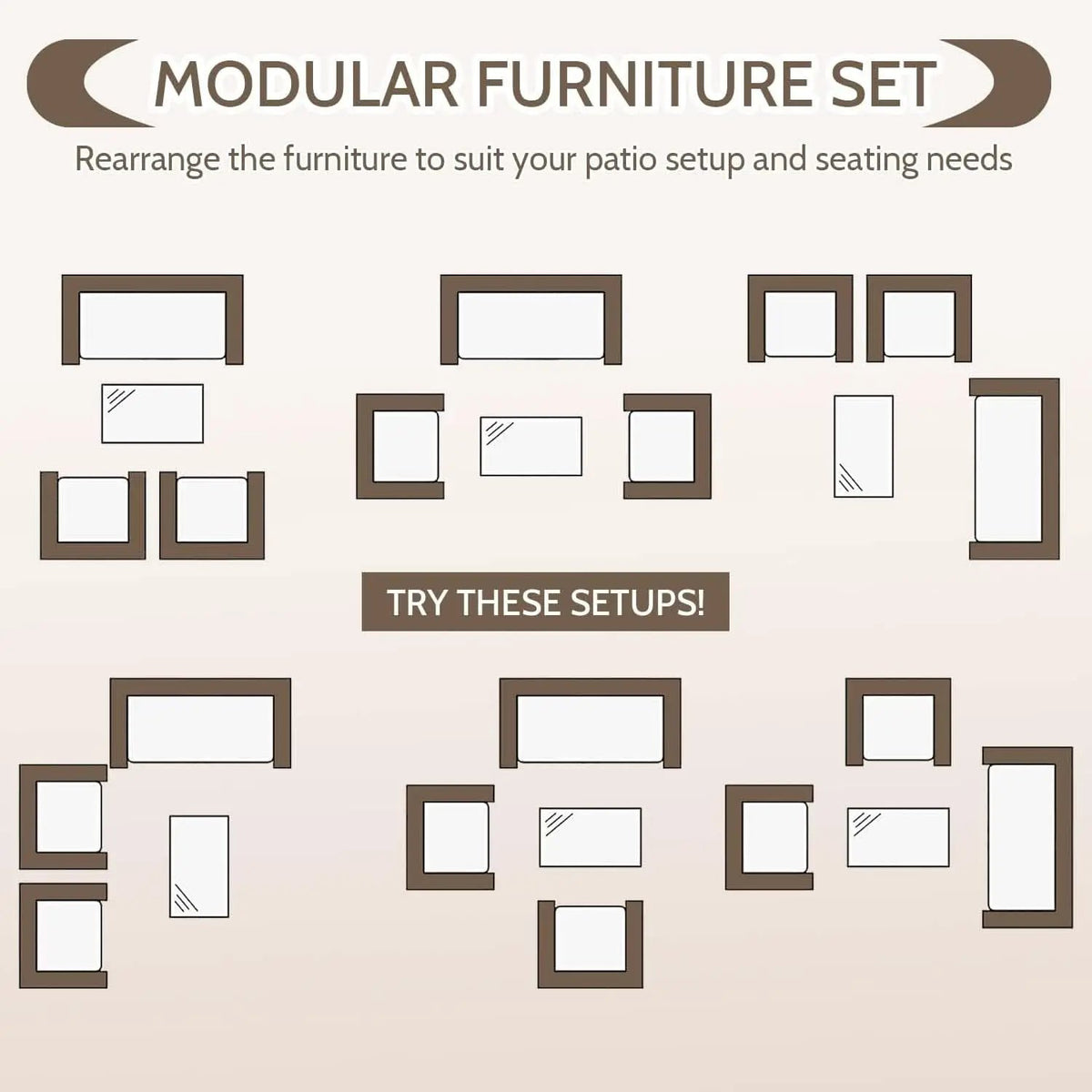 Outdoor Rattan 4 Piece Patio Furniture Conversation Set from PriceLows™