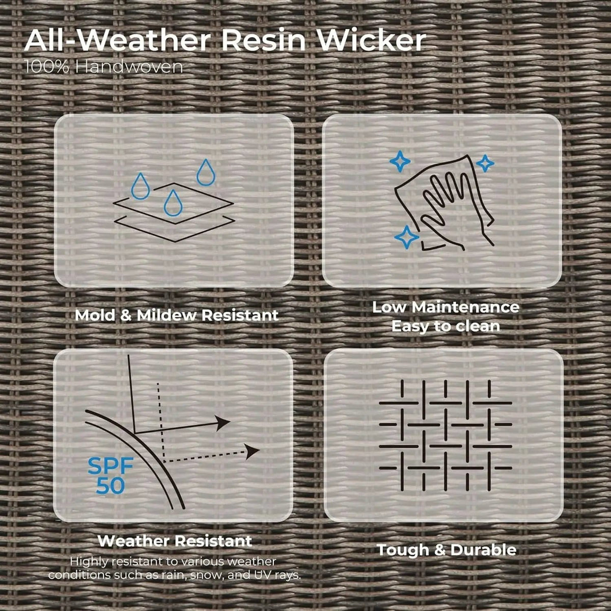 Outdoor Rattan Bistro Set With Comfortable Removable Cushions from PriceLows™