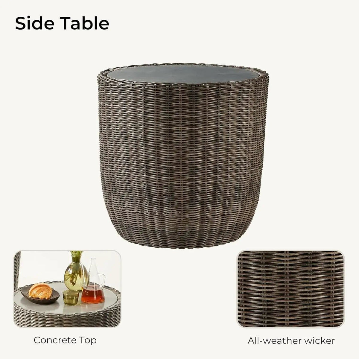 Outdoor Rattan Bistro Set With Comfortable Removable Cushions from PriceLows™