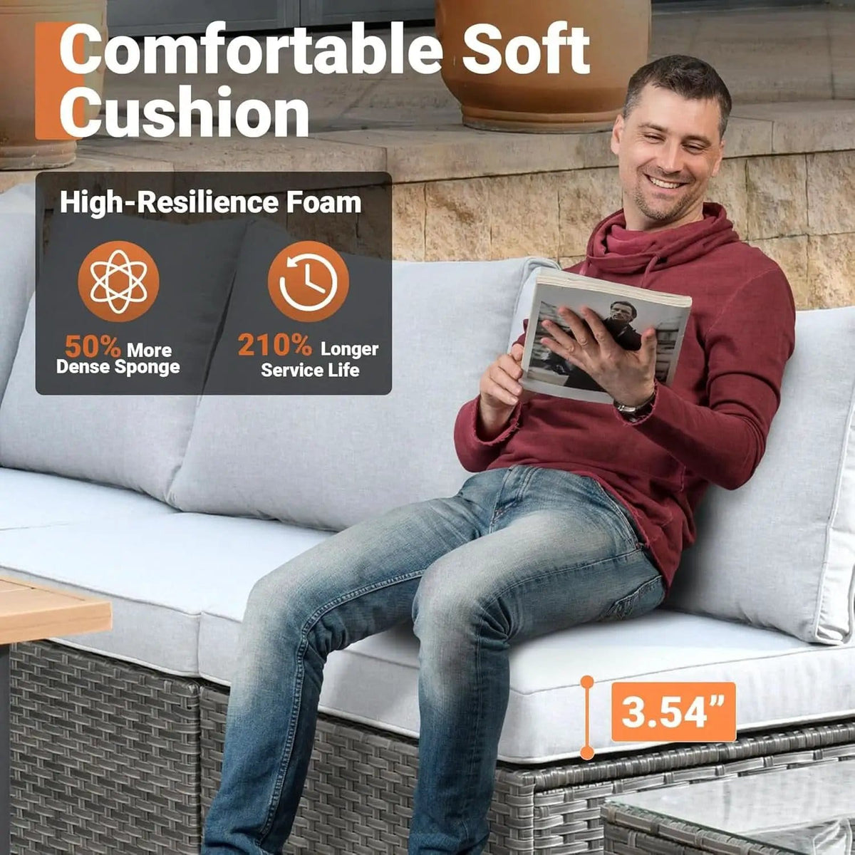 Outdoor Seven Piece Conversation Set with Coffee Table from PriceLows™