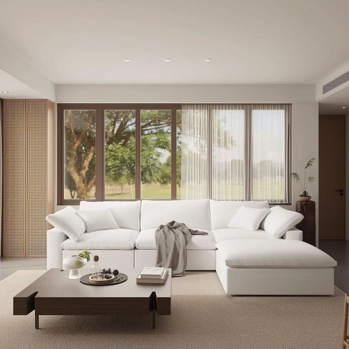 Oversize Modular Sectional Sofa with Chaise and Cushions from PriceLows™