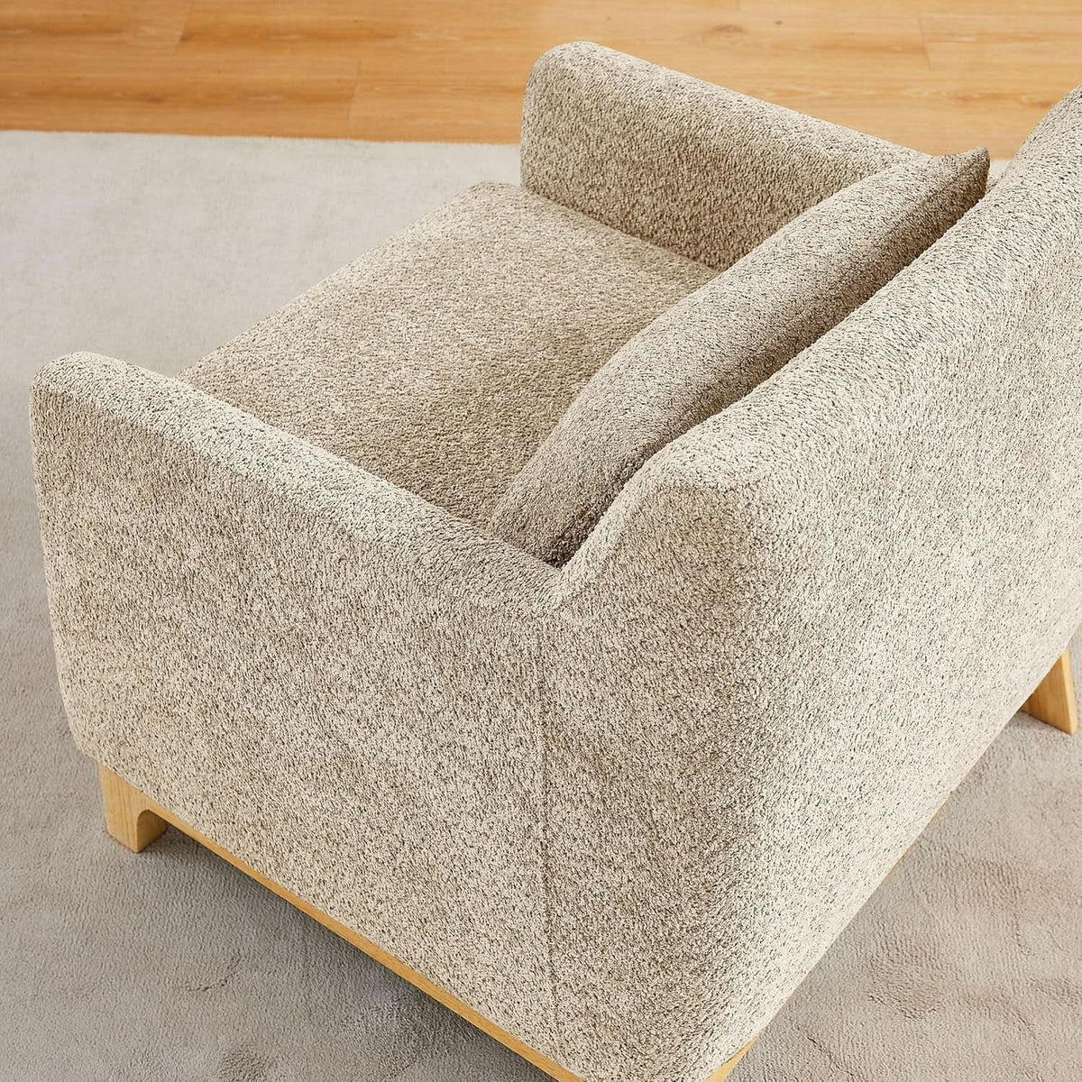 Luxurious Sherpa Oversized Accent Chair Camel Plush from PriceLows™