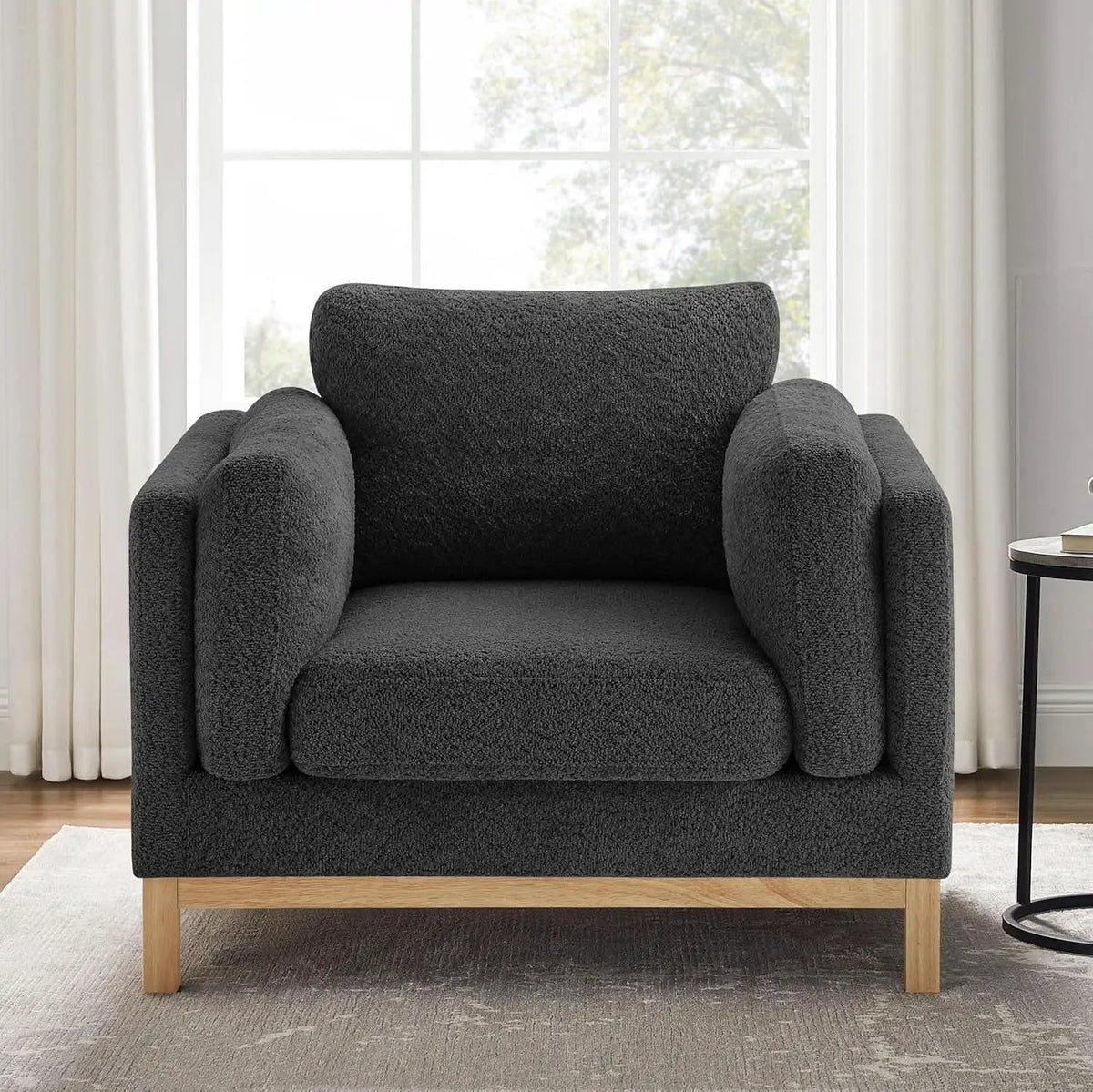 Oversized Accent Chair Dark Grey Upholstered Armchair from PriceLows™