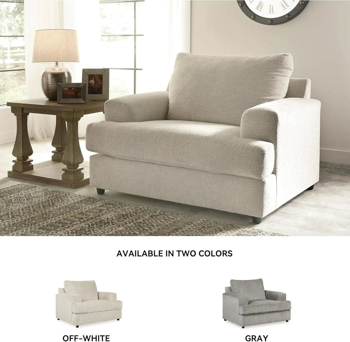 Soletren Contemporary Off White Chenille Upholstered Chair from PriceLows™
