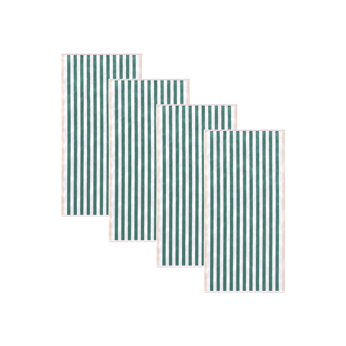 Oversized Striped Border Cabana Beach Towels - Santa Cruz