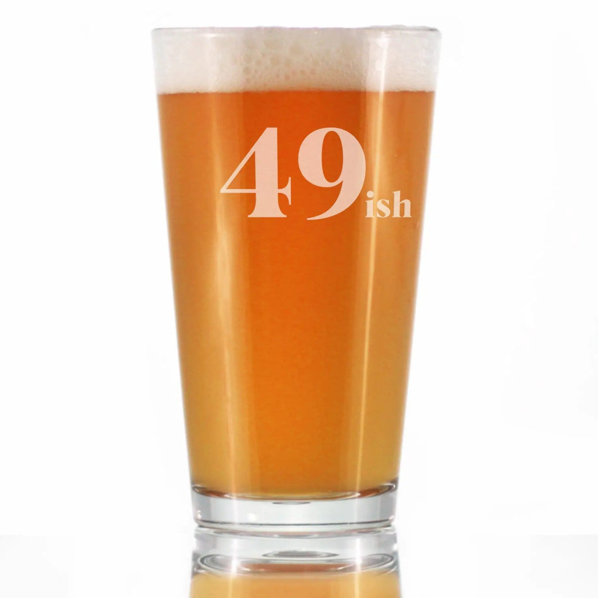 Etched Pint Glass | 16 oz Beer Glass | Dishwasher Safe | 49ish