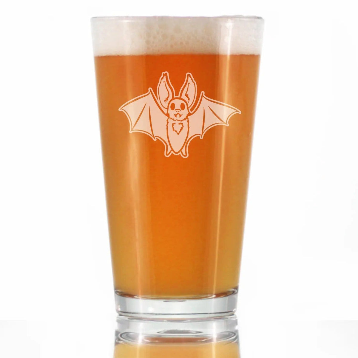 Etched Pint Glass | 16 oz Beer Glass | Dishwasher Safe | Bat