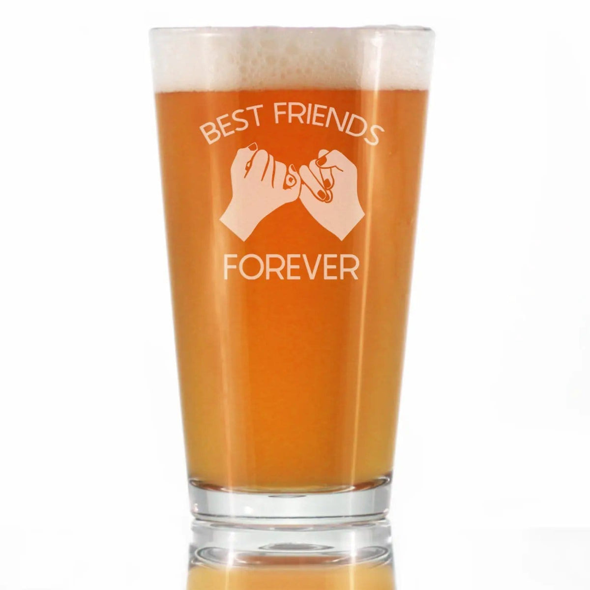 Etched Pint Glass | 16 oz Beer Glass | Dishwasher Safe | Best Friends Forever