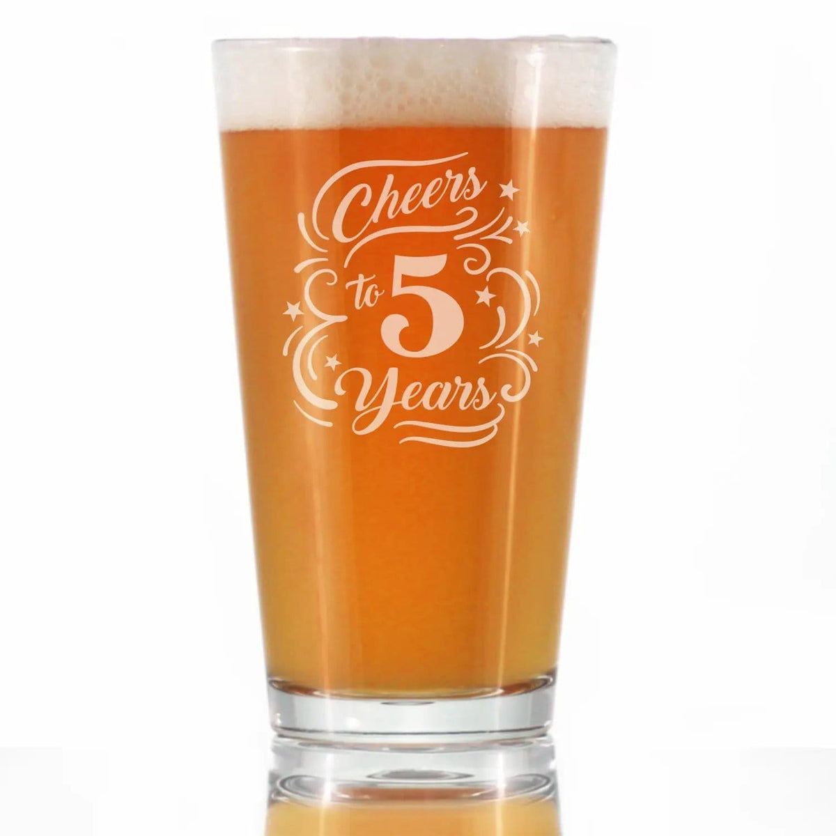 Etched Stemless Wine Glass | 11 oz | Dishwasher Safe | Cheers to Years - Anniversary Party Cups & Decor