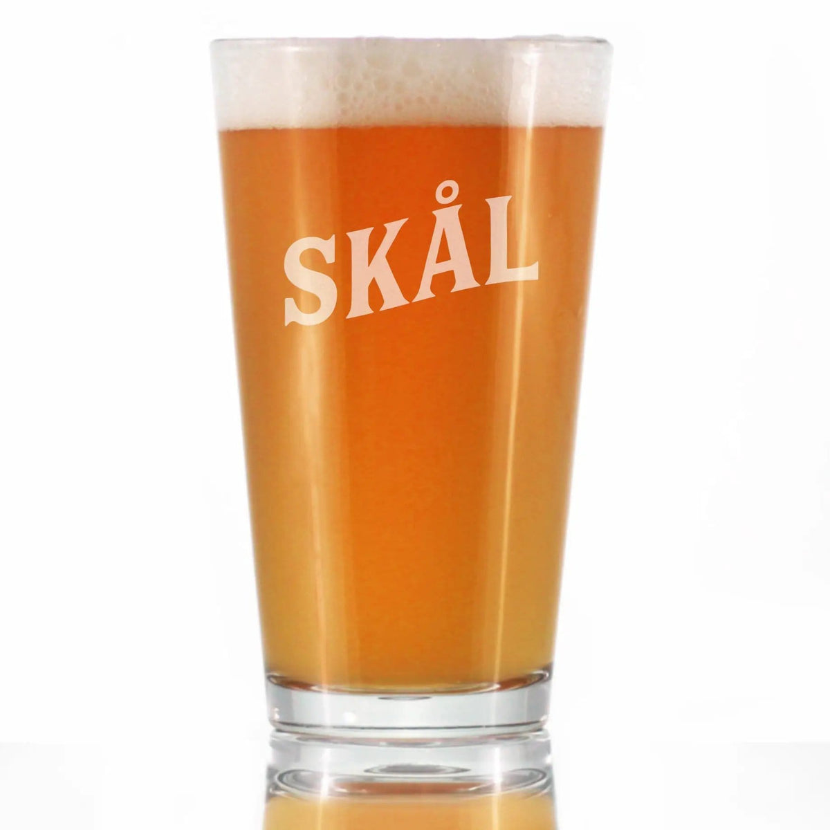 Etched Pint Glass | 16 oz Beer Glass | Dishwasher Safe | Skal - Norwegian Cheers