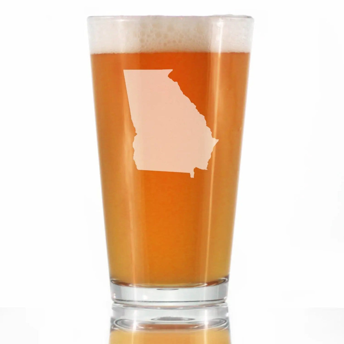 Etched Pint Glass | 16 oz Beer Glass | Dishwasher Safe | Georgia State Outline