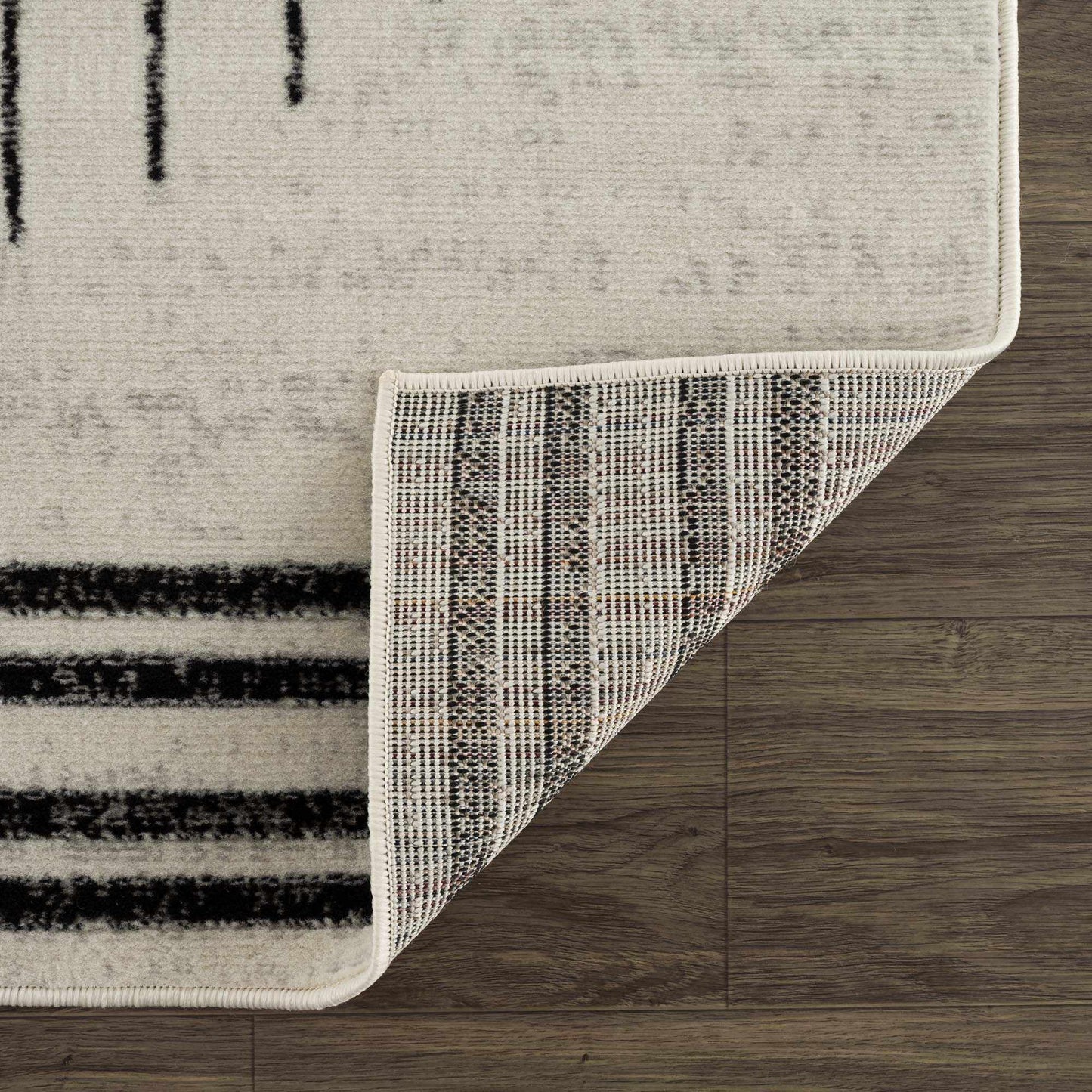 Angus Abstract Black and White Area Rug from PriceLows™
