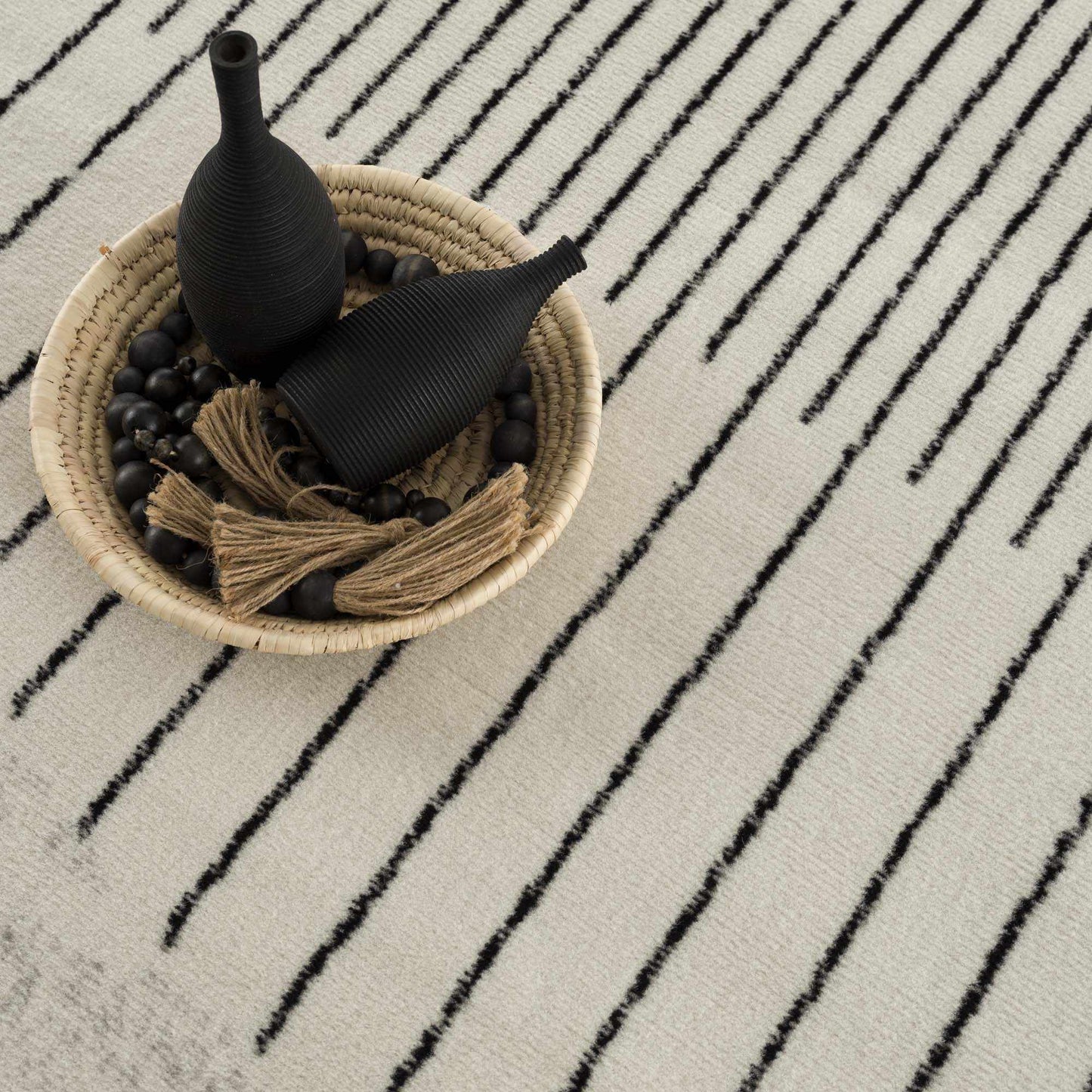 Angus Abstract Black and White Area Rug from PriceLows™