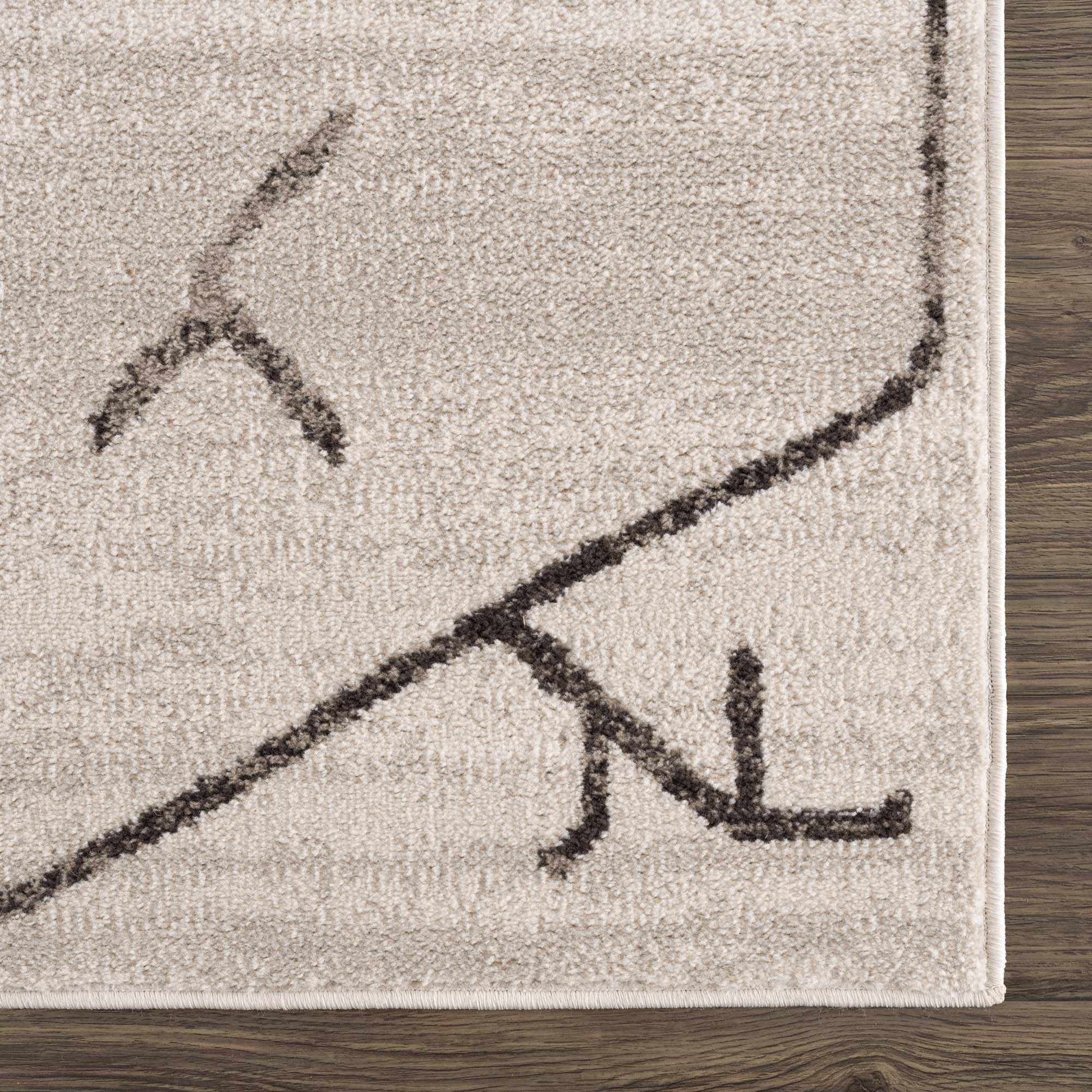 Azzan Cream & Charcoal Area Rug from PriceLows™