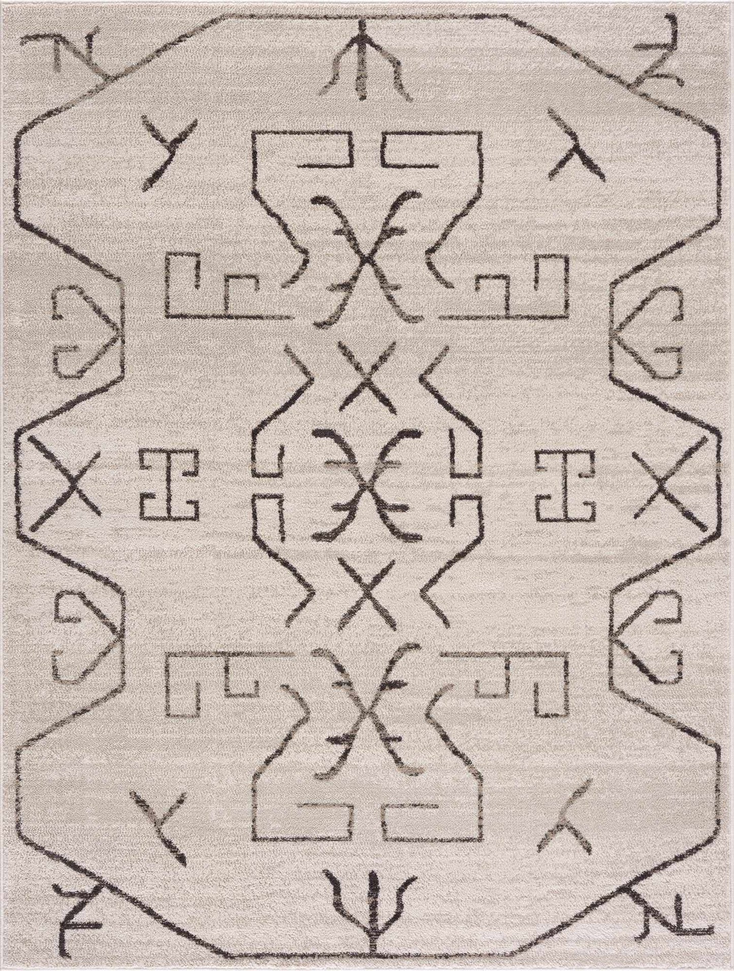 Azzan Cream & Charcoal Area Rug from PriceLows™