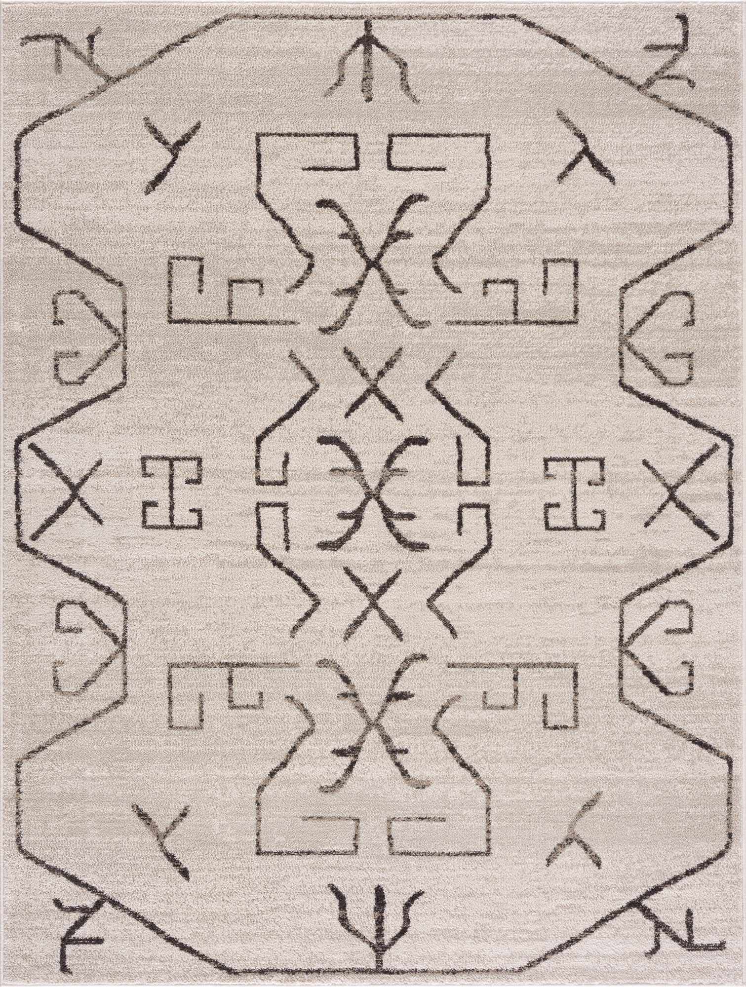 Azzan Cream & Charcoal Area Rug from PriceLows™