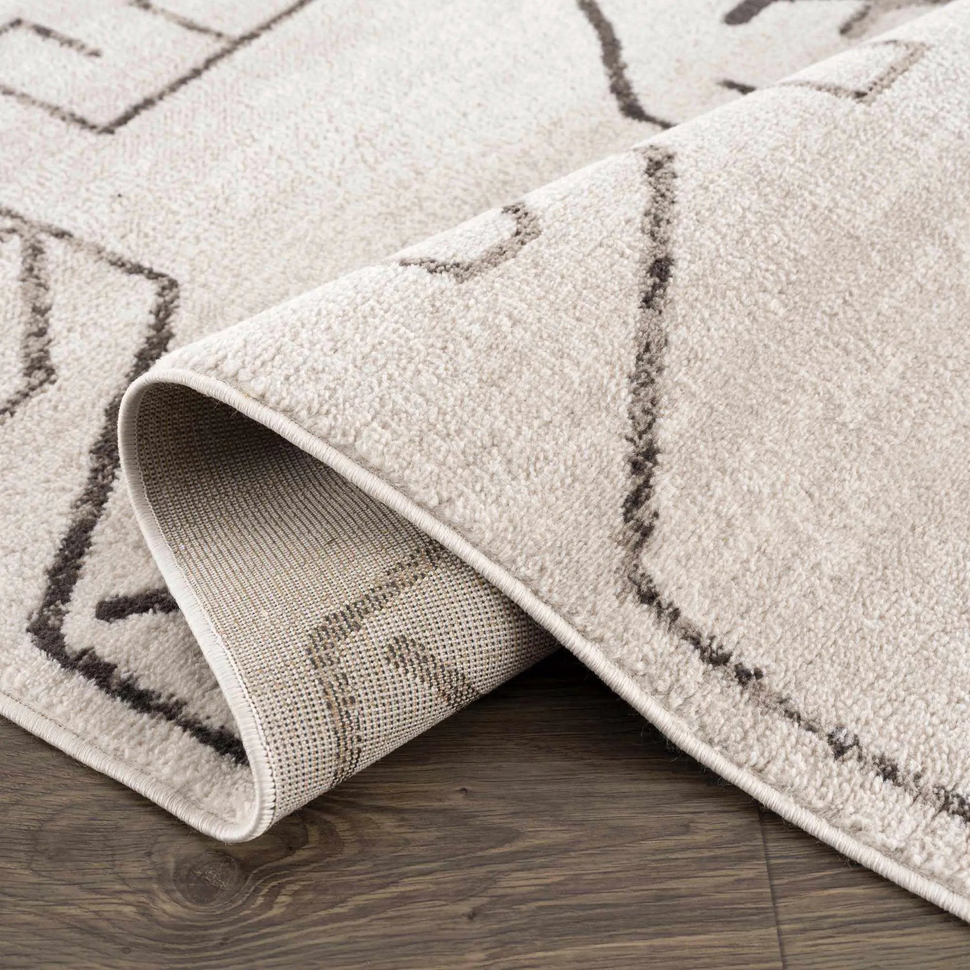 Azzan Cream & Charcoal Area Rug from PriceLows™