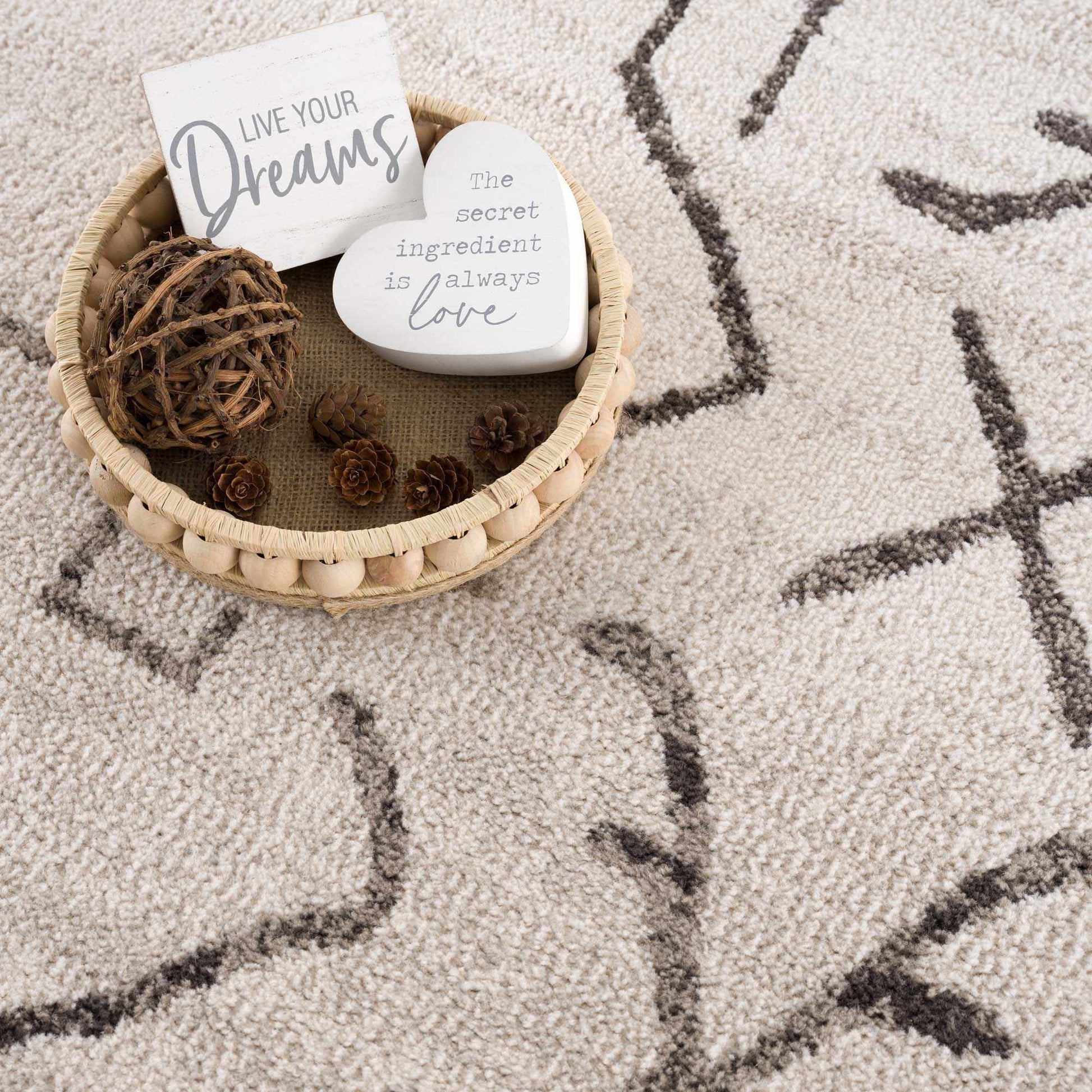 Azzan Cream & Charcoal Area Rug from PriceLows™
