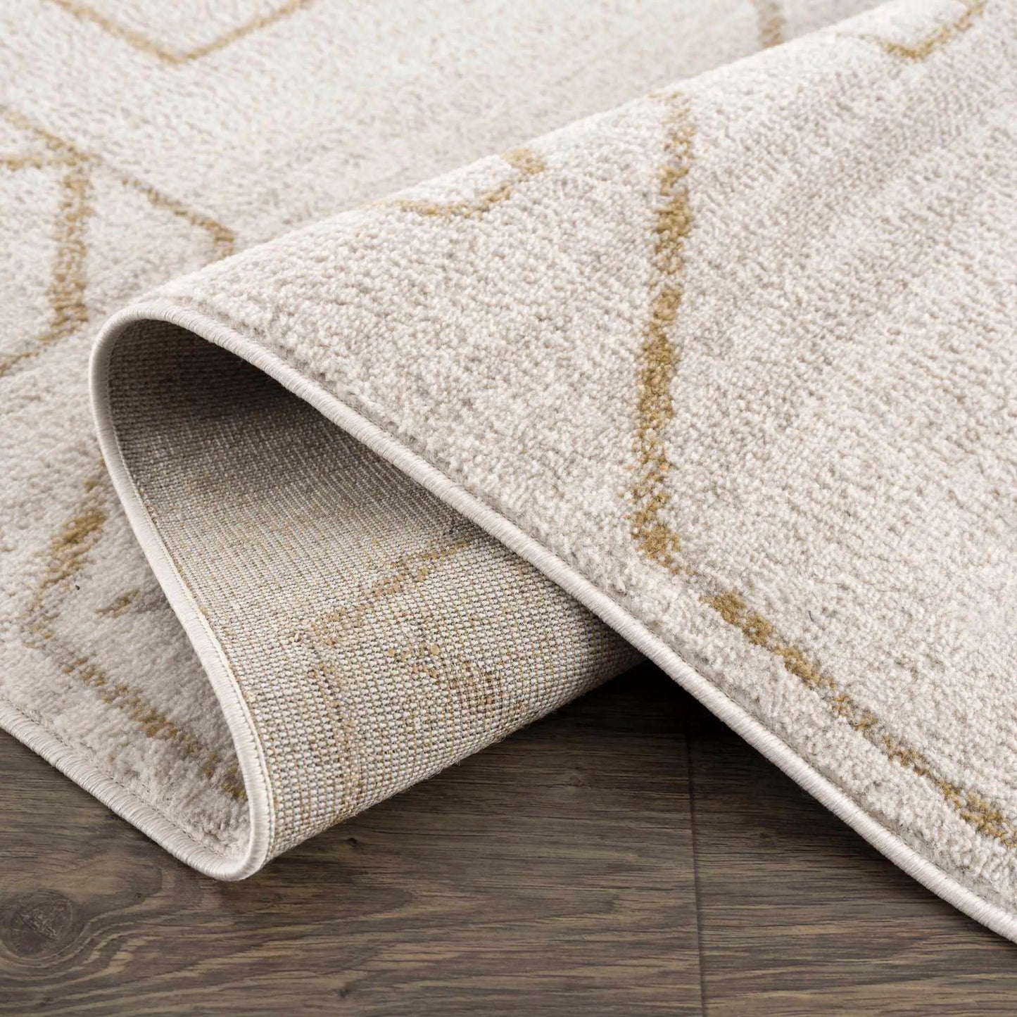 Azzan Cream & Gold Area Rug from PriceLows™