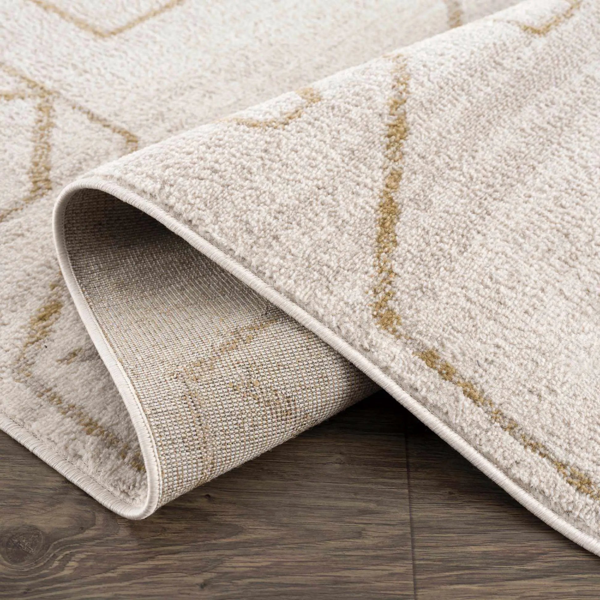 Azzan Cream & Gold Area Rug from PriceLows™