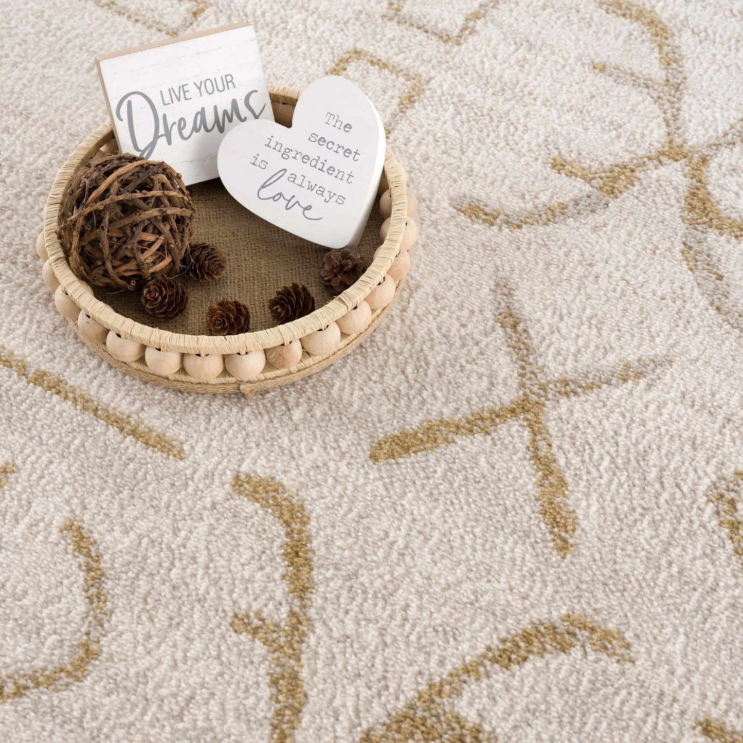 Azzan Cream & Gold Area Rug from PriceLows™