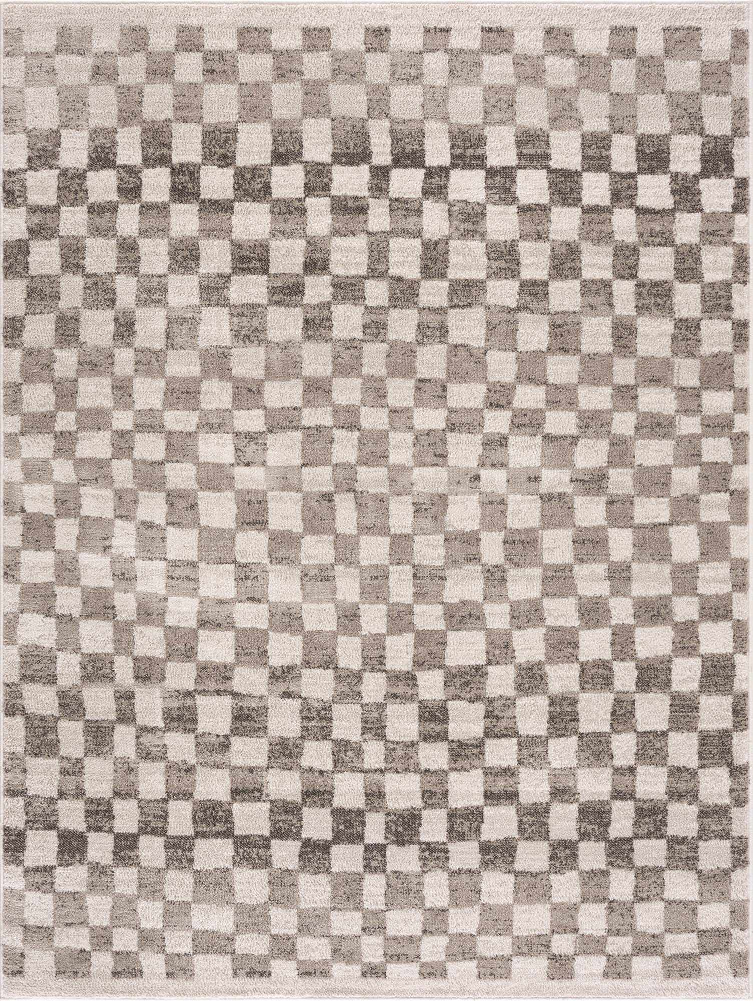 Benjy Beige Checkered Area Rug from PriceLows™