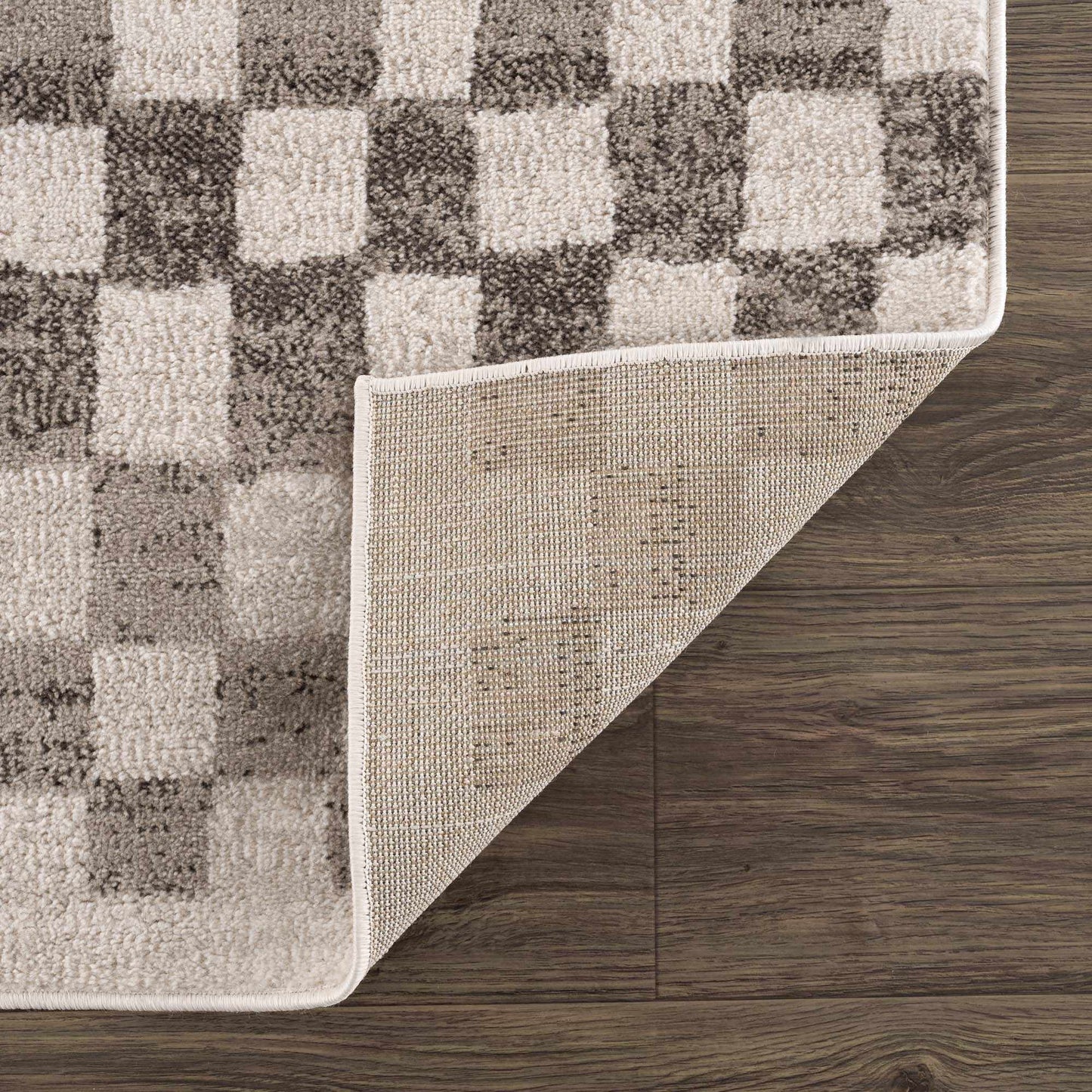 Benjy Beige Checkered Area Rug from PriceLows™